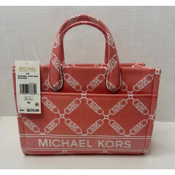 MICHAEL Michael Kors Empire Logo Gigi Small East West Messenger Bag Pink - Picture 1 of 8
